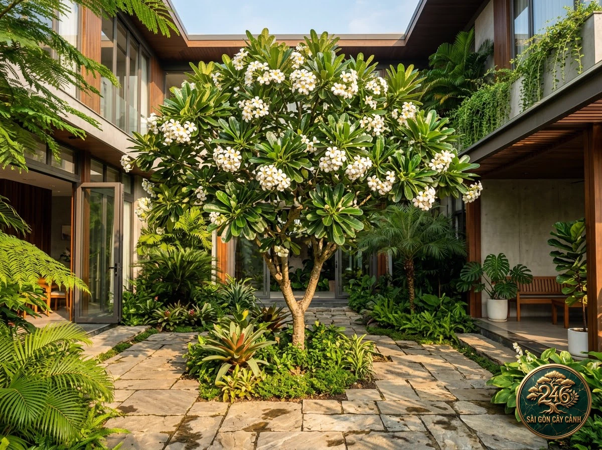 Ứng dụng Cây đại lá tù sứ singapore lá bóng trong thiết kế cảnh quan & ná»™i thất