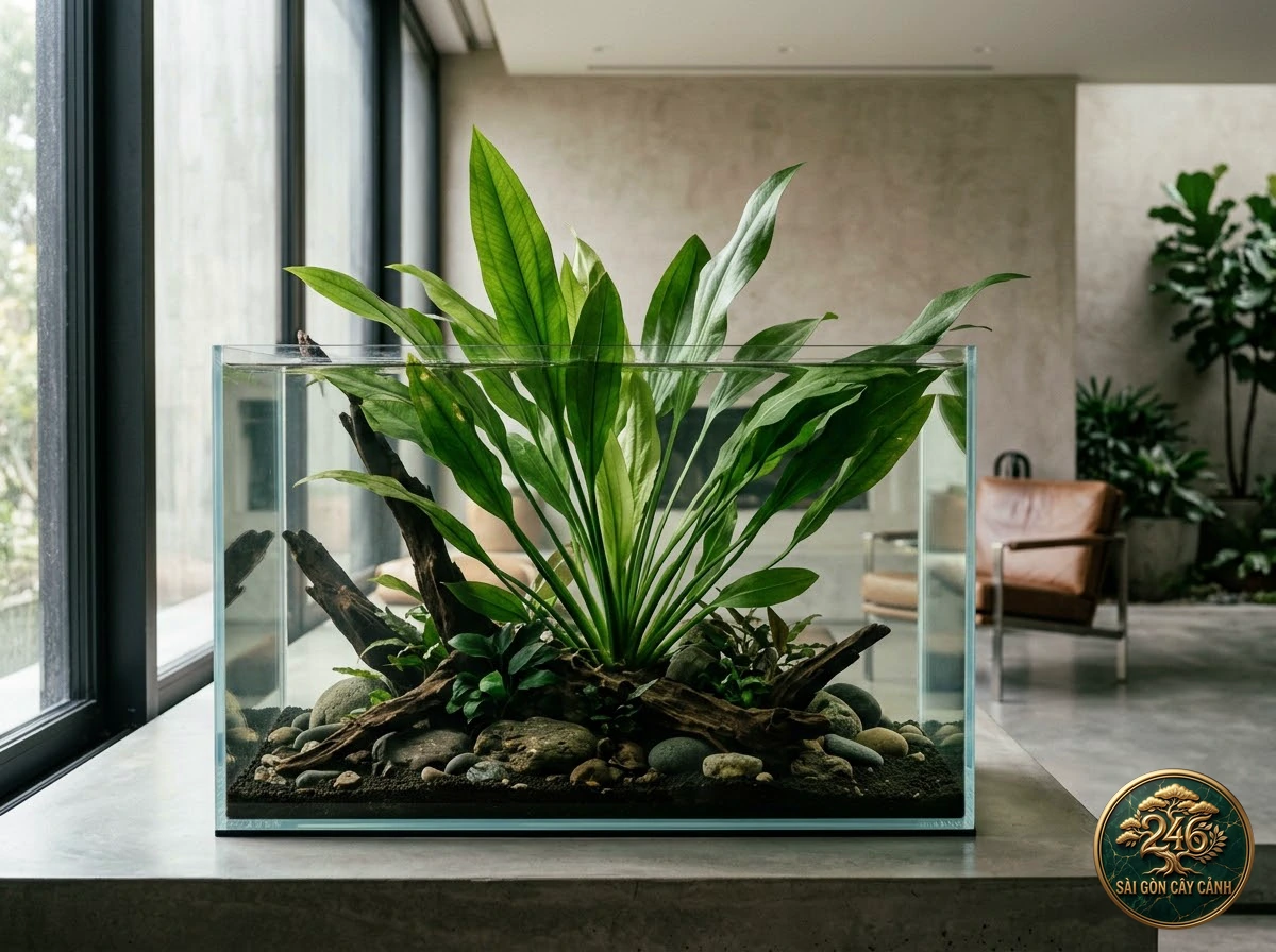 Amazon sword (Echinodorus amazonicus): in a living space