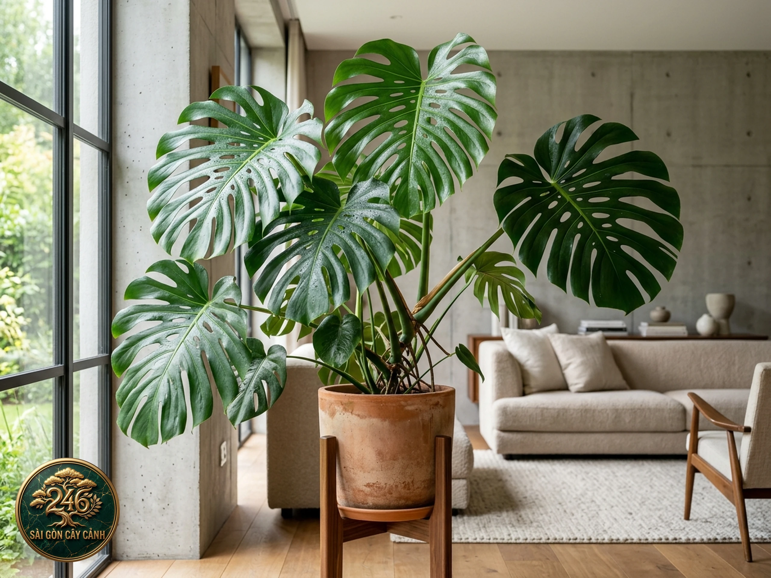 Cây trầu bà lá xẻ Monstera deliciosa trưởng thành